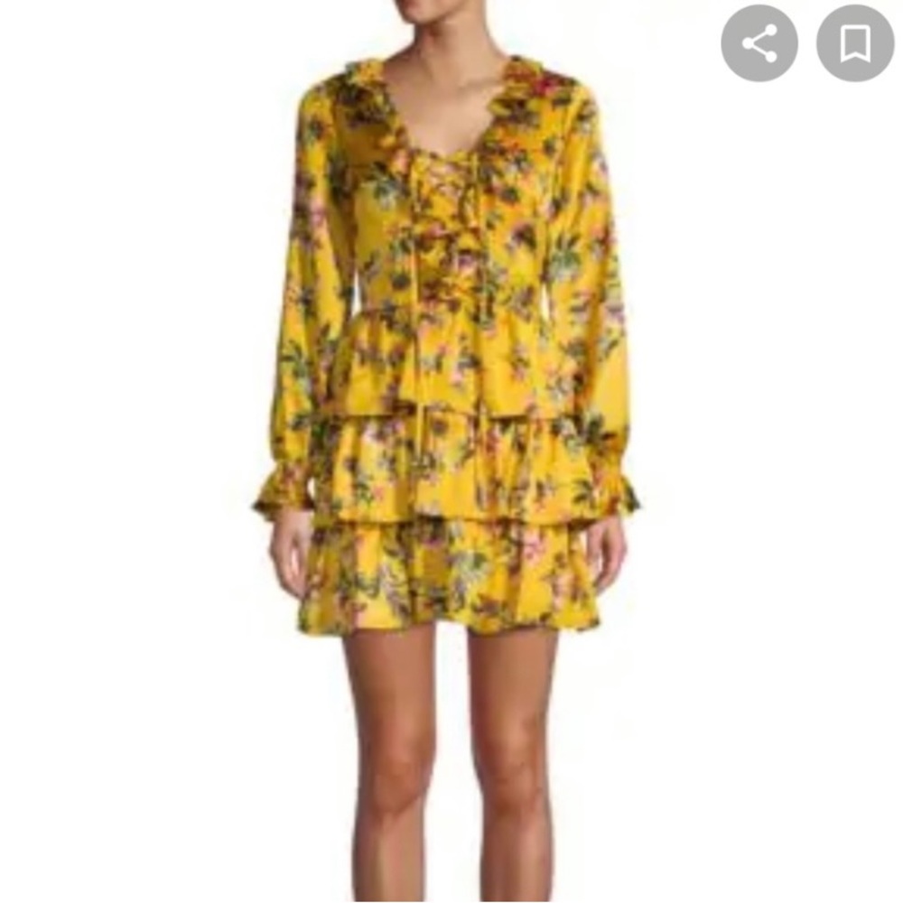 Avec Les Filles Floral Satin Dress // Size 10 NWT